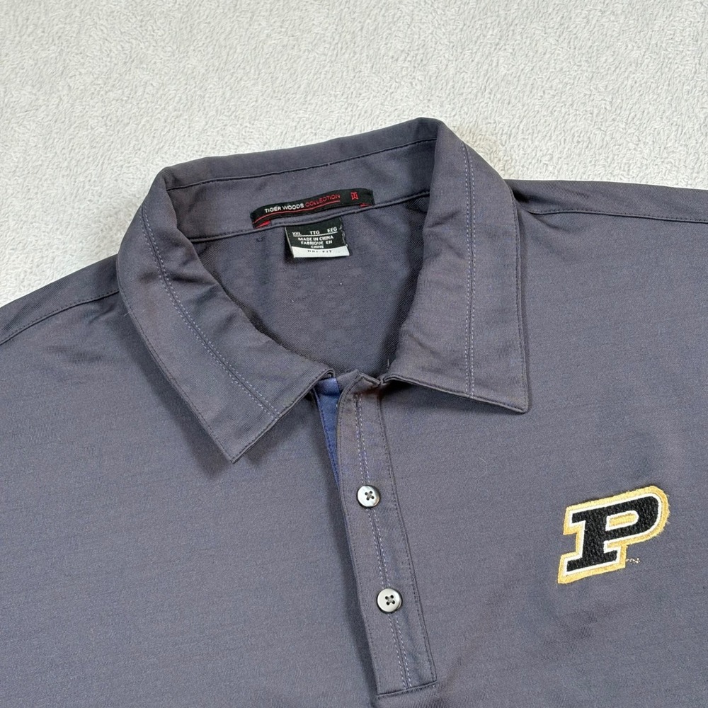 Nike Tiger Woods Collection Purdue Boilermakers Dri-FIT Golf Polo Gray Mens XXL
